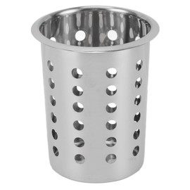 Utensil Holder 8.6 X 13.8 X 9.5cm 304 Stainless Steel Utensil Crock Mess Proof Cooking Utensil Organizer Canister for Kitchen Counter(with Holes)