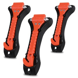 OWLMATE Pack of 3 Seat Belt Cutter Emergency Hammer Car with Seat Belt Cutter for Car, Bus, Car, Truck
