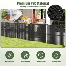 Giantex 45''W x 45''H Outdoor Privacy Screens, 2 Panels Air Conditioner Fence with Metal Stakes, Pool Equipment Enclosure, Trash Can Screens Fence Kit for Outside Backyard Patio (2 Panels,Black)