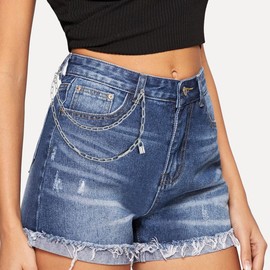 Pants Chain Belt, 4 PCS Adjustable Punk Metal Goth Waist Chain for Jeans Pants Dress Pocket, Girls and Teen Goth Gift, Hip Hop Rock Trendy Accessories