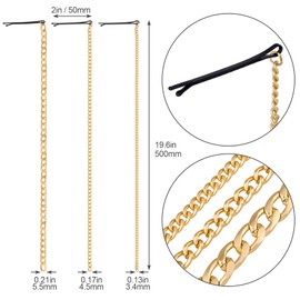 PAGOW 6Pcs Punk Gold Hair Chains with Tassels for Women and Girls, Ponytail Multi Strand Head Accessories with Clips for Nightclub, Christmas, Thanksgiving Party