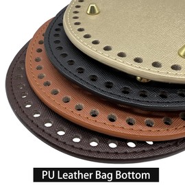 Yayatty 8 Color PU Leather Bag Bottom Base Crochet Bag Bottom, 8 Pieces 5.9 Inch Round Knitting Crochet Bags Bottom with Crochet for DIY Handbag Shoulder Bags Purse Making Supplies