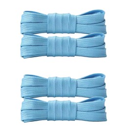 Mcoser 2 Pairs Blue Glow in Dark Shoe Laces For Trainers Polyester Fluorescent Shoelaces, Luminous Flat Colorful Shoelaces,Light Up Shoe Laces For Party 120cm*10mm