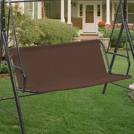 Swing Seat Replacement Cover for 2/3 Seater Outdoor Patio Swing 600D Thicken Oxford Porch Swing Cover Replacement Garden Rocking Chair Cushions Covers (Coffee, 54.3 x19.5 x19.5 inches)