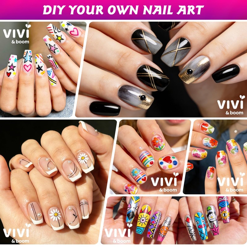 12 Color Nail Art Pens Nail Polish Markers Set for