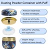 Body Powder Puff and Container, 3.35" Portable Dusting Powder Container