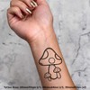 4 x 'Mushrooms' Temporary Tattoos - Water Resistant, Skin-Safe, Non-Toxic