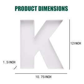 Cardboard Letter Fillable Charcuterie Board Candy Food Tray, 12.2 inch, Party Event Decoration (K Shape)