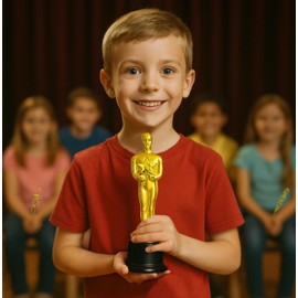 GiftExpress 24-Pack 6" Gold Award Trophy, Award Statues, Statues Trophies for Award Ceremony, Appreciation Gift (Pack of 24)