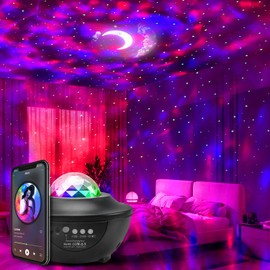 Grandisk Night Light Projector with Music LED Star Light Projector Remote Control Galaxy Star Sky Projector Light Starry Projector Star Projector Night Light for Kids Adults Wedding Christmas