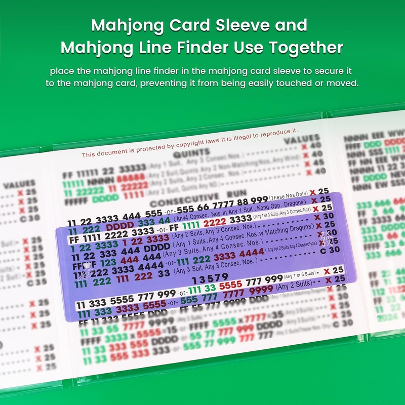 Mahjong Card Sleeve Positioning Set(Includes 4Pcs Mahjong Card Sleeve and