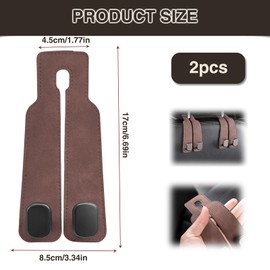 Yuqilin Pack of 2 Car Hooks Headrest Hooks Universal Car Hooks Back Seat Headrest Hooks Storage Hooks Car Hooks for Wallets and Bags for Coats Umbrellas Grocery Bags Handbag (Brown)
