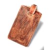 Rustic Wood Grain Leather Luggage Tag