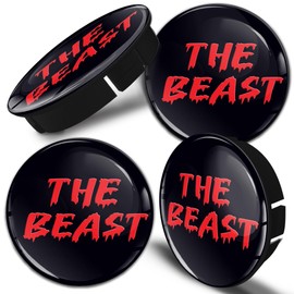 Biomar Labs 4 x 60 mm / 55 mm Black Universal Plastic Wheel Centre Caps Wheel Caps Wheel Centre Caps Red Beast Car Tuning C 19