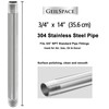 GeilSpace 3/4" x 14" Stainless Steel Pipe, 304 Pipe Nipple