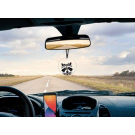 WIRESTER Hanging Ornaments for Christmas Tree Holidays, Party, Car, Home, Office Decoration, Large 3 inch Acrylic Ready to Hang Ornament - Raccoon