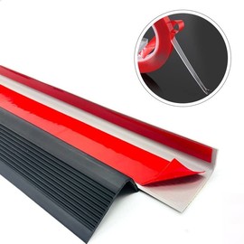 Vakerga 72 Inch L-Shaped Vinyl Rubber Non-Slip Self-Adhesive Stair Edge Protector, Step Edge Trim Strips for Indoor & Outdoor - Guaranteed Quality