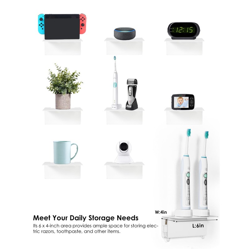 OAPRIRE Electric Toothbrush Holder Wall Mounted, 2 Pack Acrylic Electric