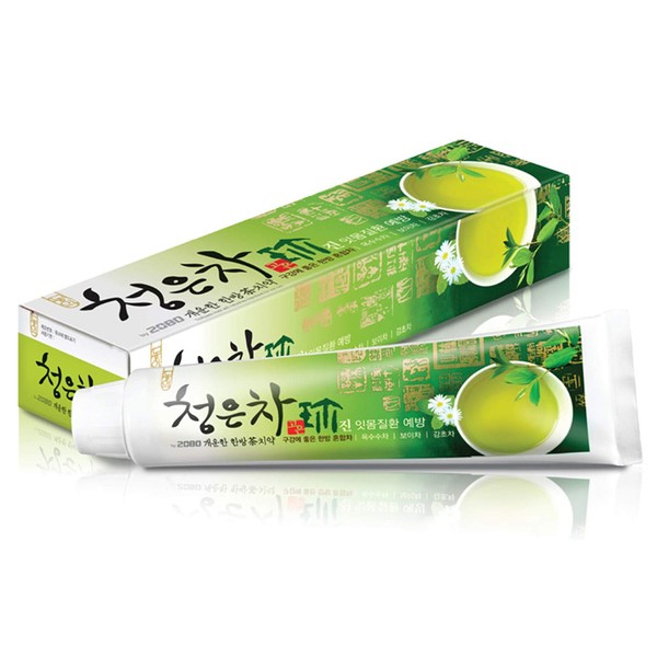 2080 ChungunTea Herbal Tea Toothpaste Dental Clinic by Korean Oral Care 4.58 Oz/130 grms x 3