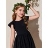 Haloumoning Girls Tutu Dress Ruffle Short Sleeve Fluffy Summer Party