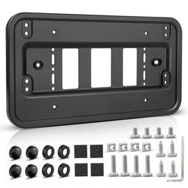 RED WOLF Front Rear License Plate Bracket Frame Universal Fit US License Plate for Tag SUV Pickup Truck Trailer Reinforce Tag Holder Without Obstruction Rustproof w/Screw Accessories