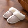 Faux Suede Fur Slippers for Women – Warm Plush Lining