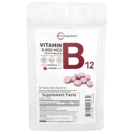 2 X Micro Ingredients, Vitamin B12 Methylcobalami<wbr/>n, Strawberry, 5,000 mcg, 240 C