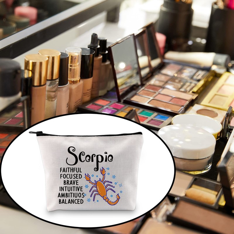 BLUPARK Zodiac Sign Cosmetic Bag Horoscope Makeup Bag 12 Constellation