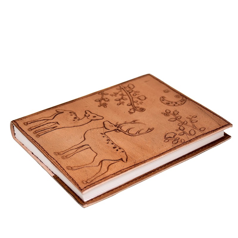 Purpledip Leather Diary/Journal/Notebook 'Eden Garden' With Naturally Treated Paper; Corporate