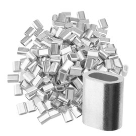 ZEONHEI Pack of 200 4 mm aluminium sleeves, oval, M4 aluminium press clamps, press sleeves, rope clamp, choke clamps, crimp sleeves for steel cable, wire rope cable