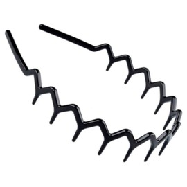 Topkids Accessories Zig Zag Shark Tooth Hair Band Zigzag Hair Band Wavy Handle Wavy with Saw Tooth Headband (Black 3cm Teeth)