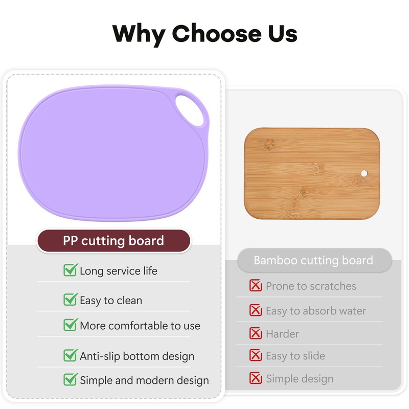 Li&Zhao Plastic Cutting Boards for Kitchen - Chopping Board Small