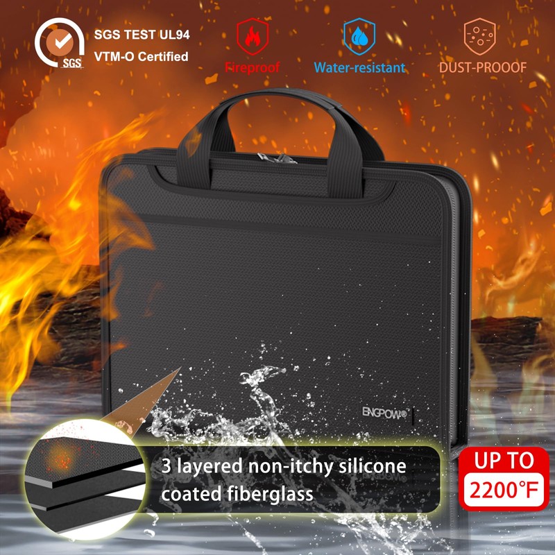 Fireproof Document Organizer,A4 Folder,Portable Expanding File Folder with Multi-Pockets,13 Pocket