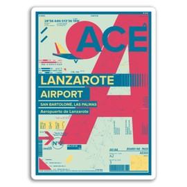 2 x 10cm Lanzarote Airport Vinyl Stickers - Travel Sticker Laptop Luggage #17174 (10cm Tall)