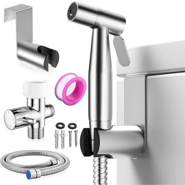 American Standard, Delta, Glacier Bay, KOHLER Handheld Toilet Bidet Sprayer Set, Stainless Steel Adjustable Pressure Hose Kit