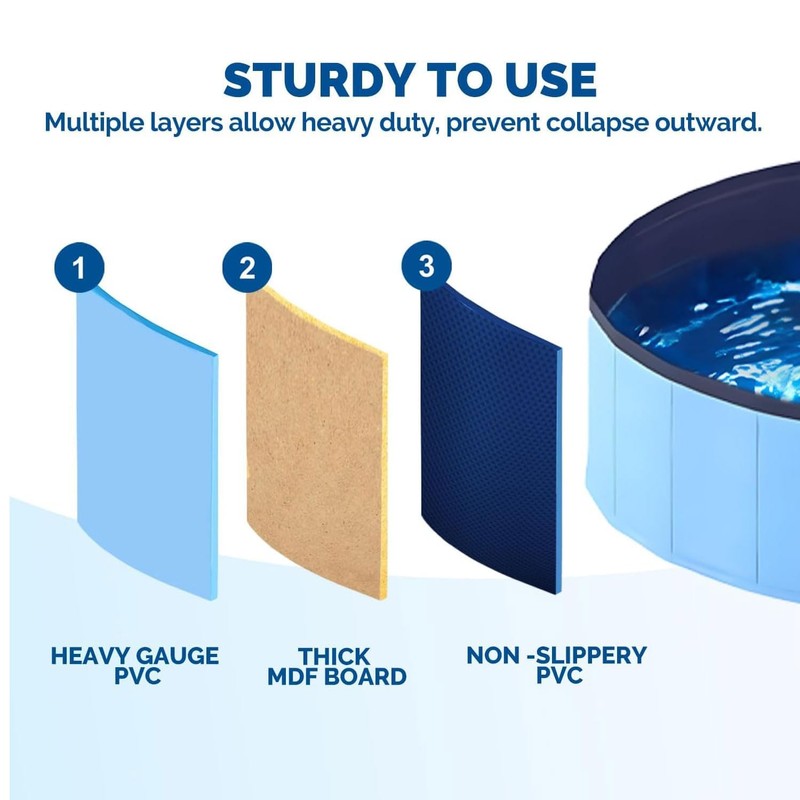 Foldable Dog Pool, Small Dog Paddling Pool, Paddling Pool for