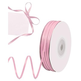 TPZORJX 50 m Satinband Rosa, 3 mm Geschenkband Hellrosa Schleifenband Rotes Band Dekoband für Geschenkverpackung Basteln Weihnachten Geburtstag Hochzeit Deko