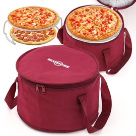 2-Piece Round Pie Carrier Set – 11”x7” Insulated Casserole Carrier with Lid & Handle, Reusable Cooler Thermal Bag for Potluck, Picnic