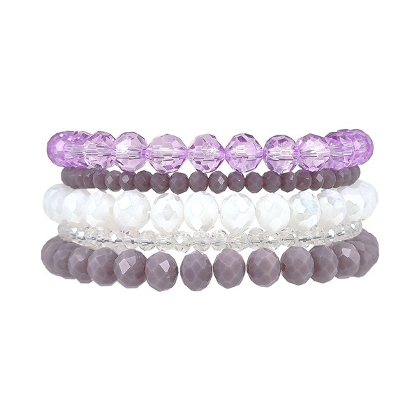 JENCVNL Multilayer Bead Bracelet Stretch Women's 5 Pieces Boho Bead