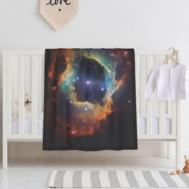 E-RIDES 76x100CM Small Flannel Blanket, Star-dotted Cosmic Clouds Blanket for Babies, Kids, Cat, Dog, Travel - Lightweight Blanket for Couch, Bed, Car, and Stroller, Idea Birthday Gift
