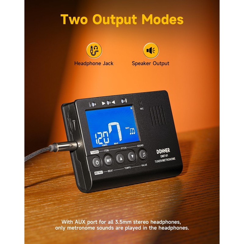 Donner Digital Metronome Tuner Tone Generator 3 in 1 for