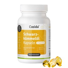 Casida® Schwarzkümmelöl Kapseln kaltgepresst -natürlich- 1650 mg Linolsäure und 60 mg Vitamin E pro Tagesdosis -180 Kapseln