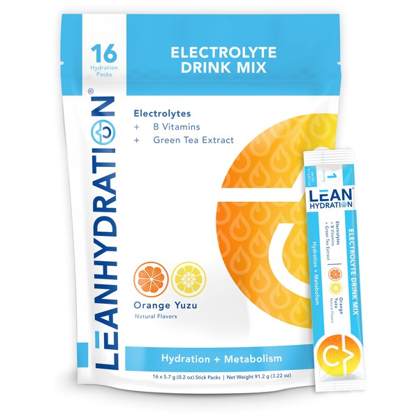 LEAN Hydration Daily Natural Electrolyte Packets Drink Mix | Zero