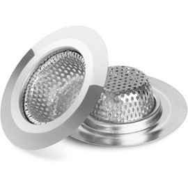 Timotech Set de 2 Filtros para Fregadero, Coladores de Drenaje para Bañera de Acero Inoxidable, Filtro de Drenaje para Pelo de Baño de 2.79 Pulgadas