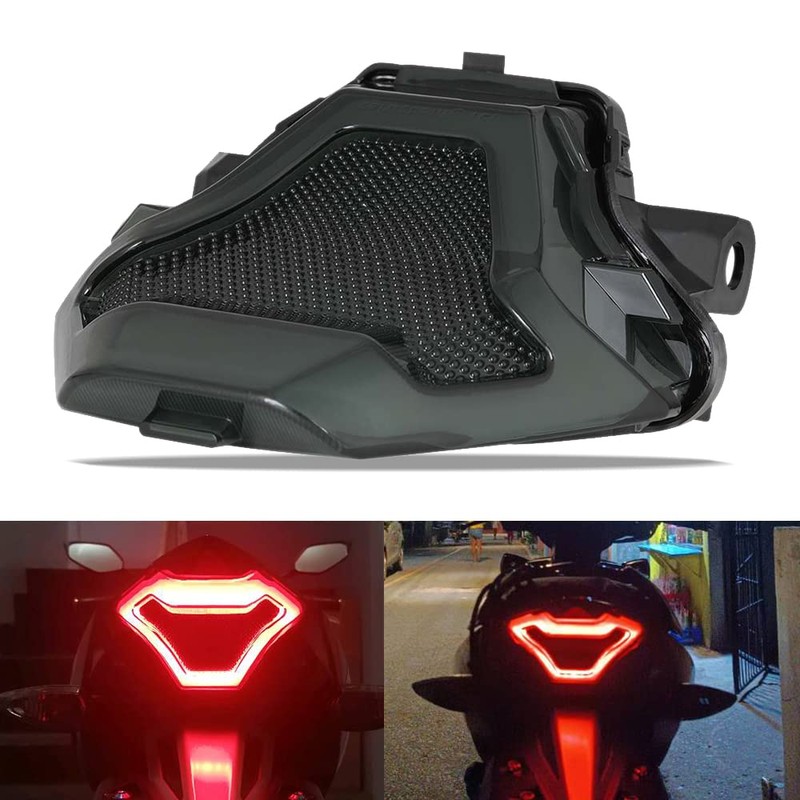 Motorcycle Brake Light Tail Lamp with LED Turn Signals Replacement