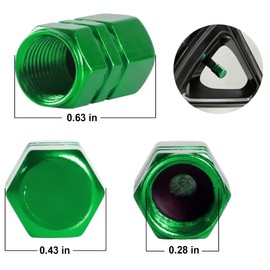 JUSTTOP Tapones de válvula de neumático de coche, 12 tapas de aire, universales para coches, SUV, bicicletas, camiones y motocicletas, color verde