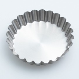Suncraft PP-637 Tart Mold, Round Wavy Shape, 3.1 inches (8 cm), Made in Japan, Stainless Steel, Dishwasher Safe, Confectionery Patisserie, Silver