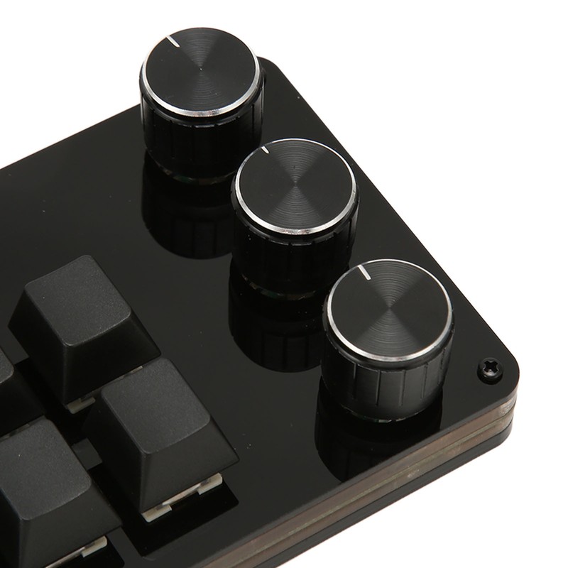 Mini Custom Keypad 14 Keys 3 Knobs Programmable Blue Switch