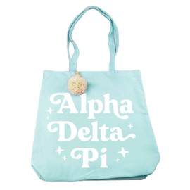 Sorority Shop Alpha Delta Pi Retro Pom Pom Tote Bag