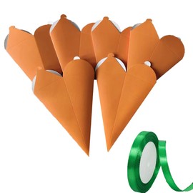 ZELAITE 6 Carrot Boxes for Crafts and Filling, Easter Gift Boxes, Easter Candy Box - Easter 2024 (A)